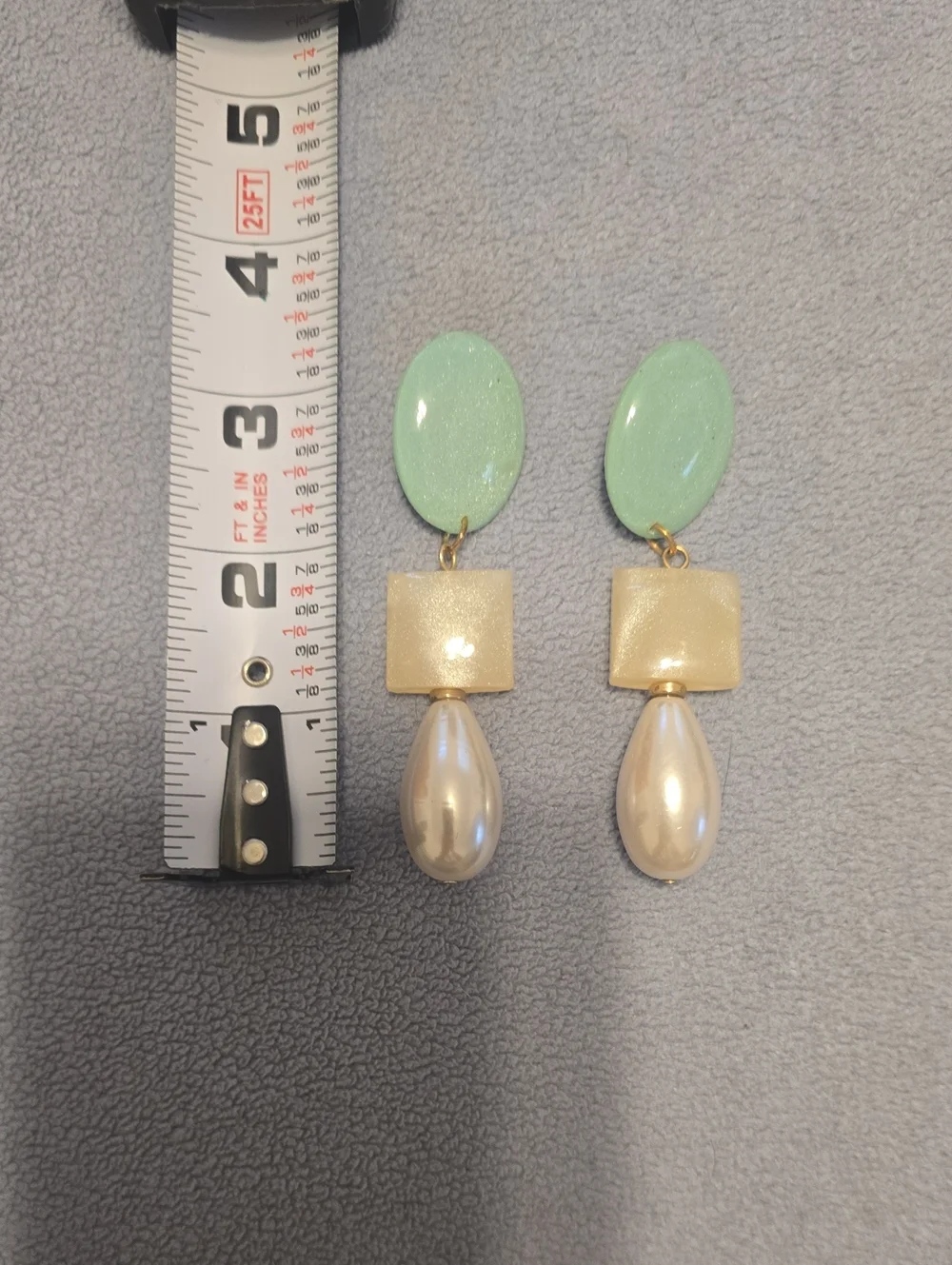Aqua and Cream Drop Earrings - Fashion Jewelry